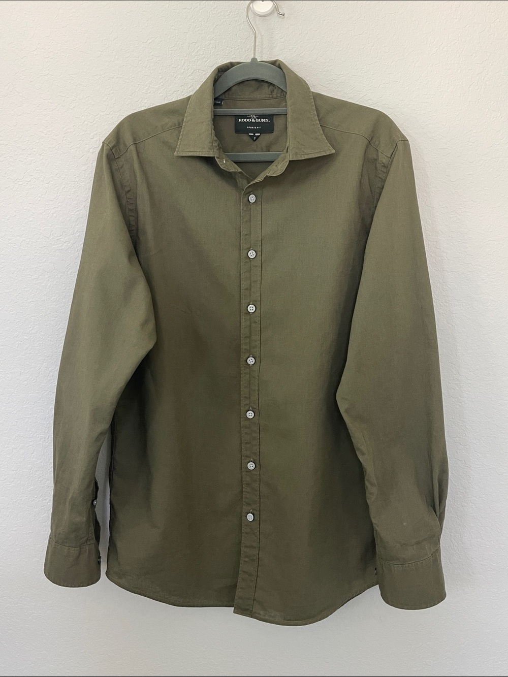 Rodd & Gunn Sports Fit Linen Cotton Button Down Shirt Men’s S Olive Green